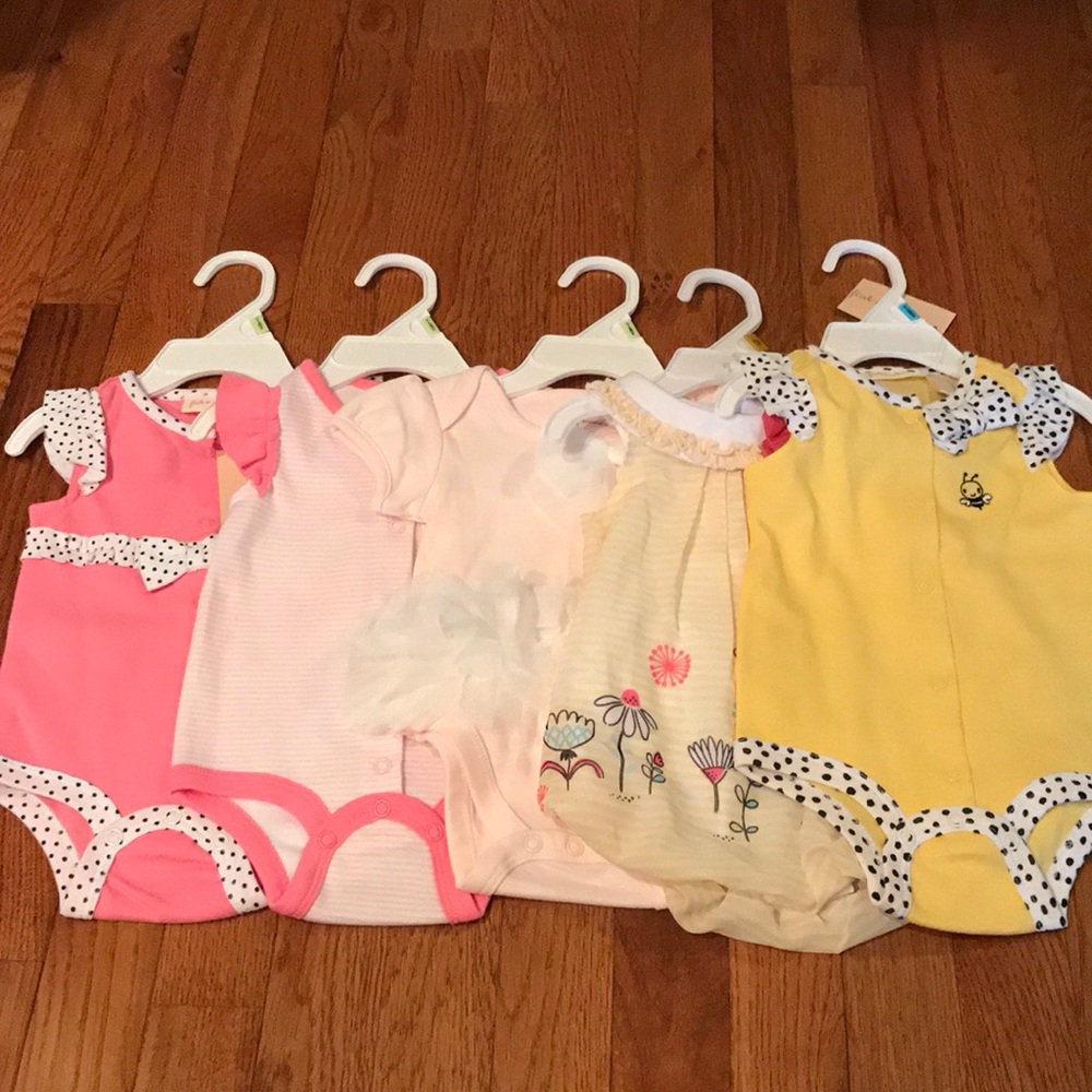 Lot of 5 NWT Baby Girl Creepers
